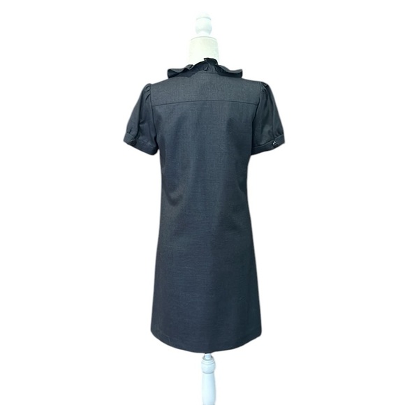 J. Crew Black Ribbon Ravine Cap-Sleeve Wool Dress Size 6 - Picture 10 of 14